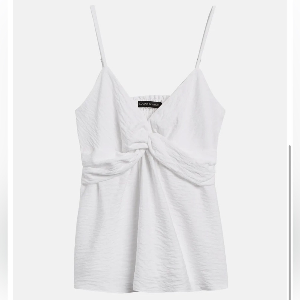 Banana Republic Solid White Twisted Camisole Top … - image 1